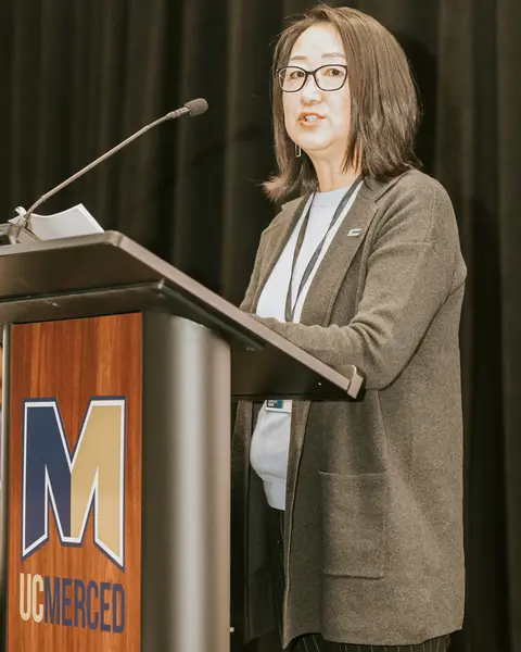 A lady delivering a lecture at CCC's event